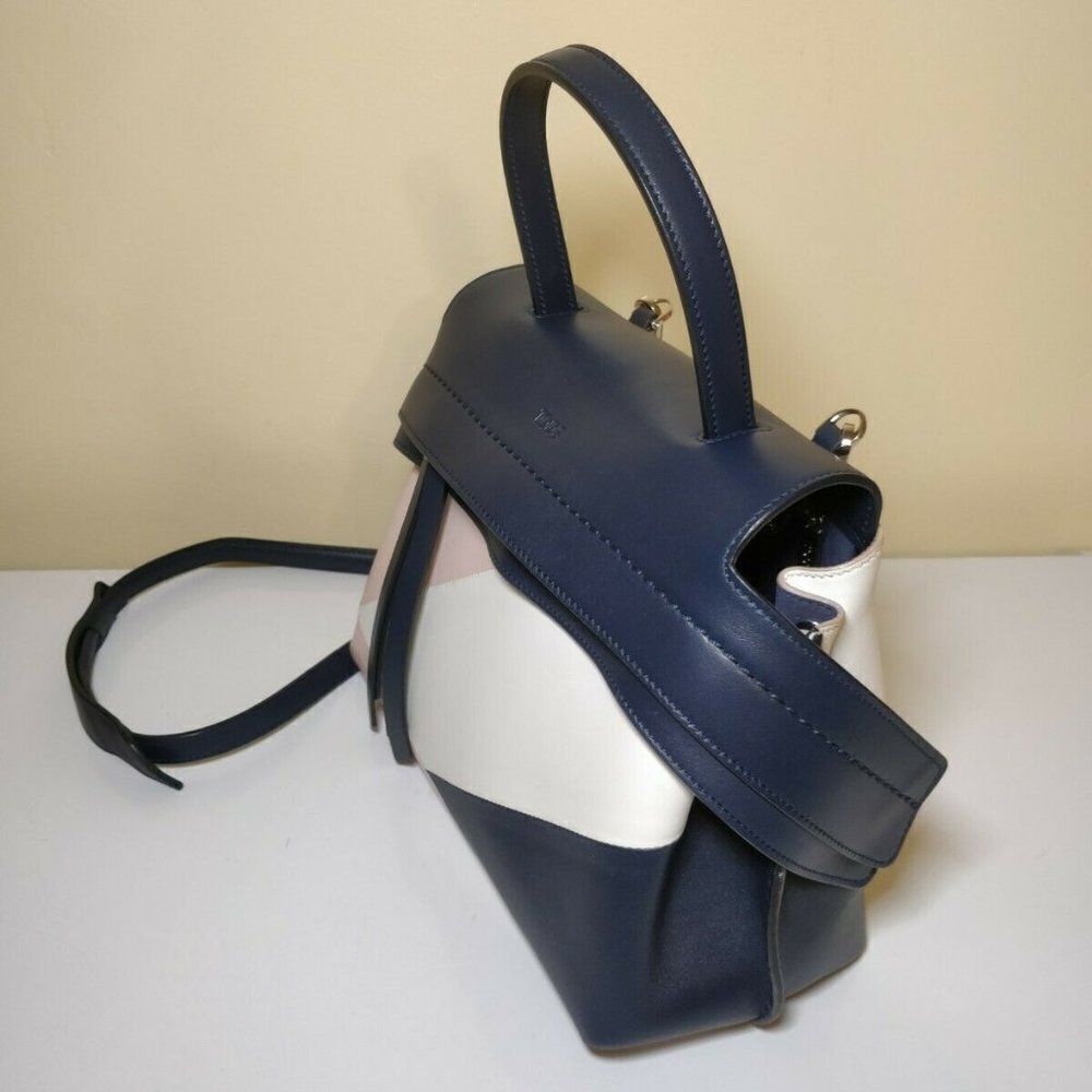 Tod's Micro Wave Colorblock Navy Pink Preowned - Picture 2 of 8